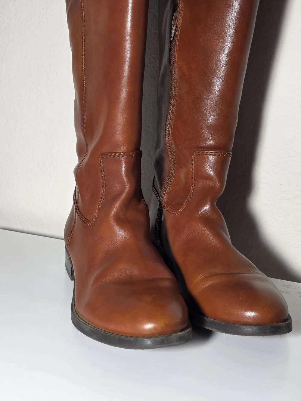 I.N.C. International ConceptsFawne Riding Leather Boots Cognac Size 9 (40)